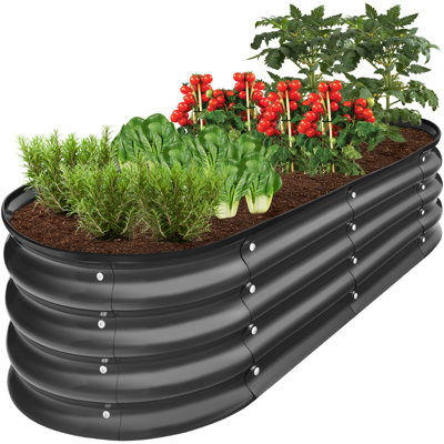 Lit de jardin ovale en métal surélevé Roetta 4x2x1ft
