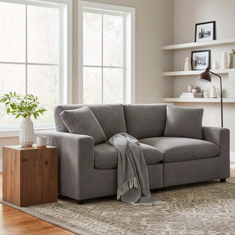 Chelsea Modular 2-Piece Sofa, Charcoal