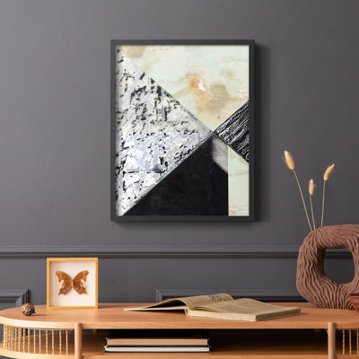 «Tiles & Texture Abstract Angles I», reproduction encadrée - bois massif
