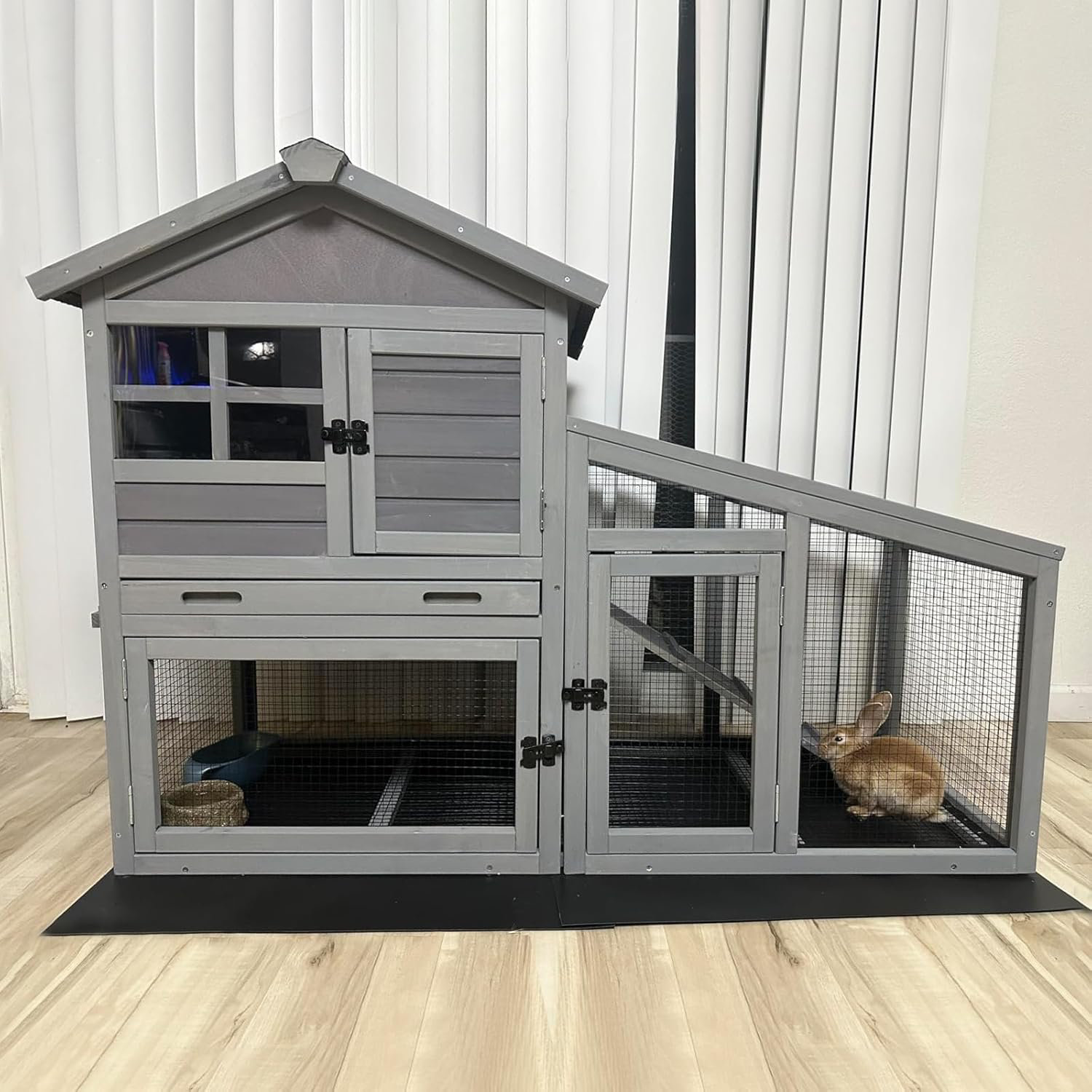 Tucker Murphy Pet™ Two-tier Wooden Rabbit Hutch With Metal Mesh Floor ...