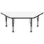 Table d'activité trapézoïdale effaçable à sec avec pieds réglables - blanc / noir-99093465-99093467-120151695