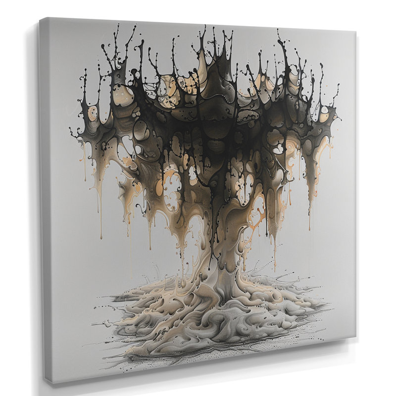 «Ethereal Tree Awakening Art», impression murale abstraite, Toile tendue, H 16 po x l 16 po x P 1 po