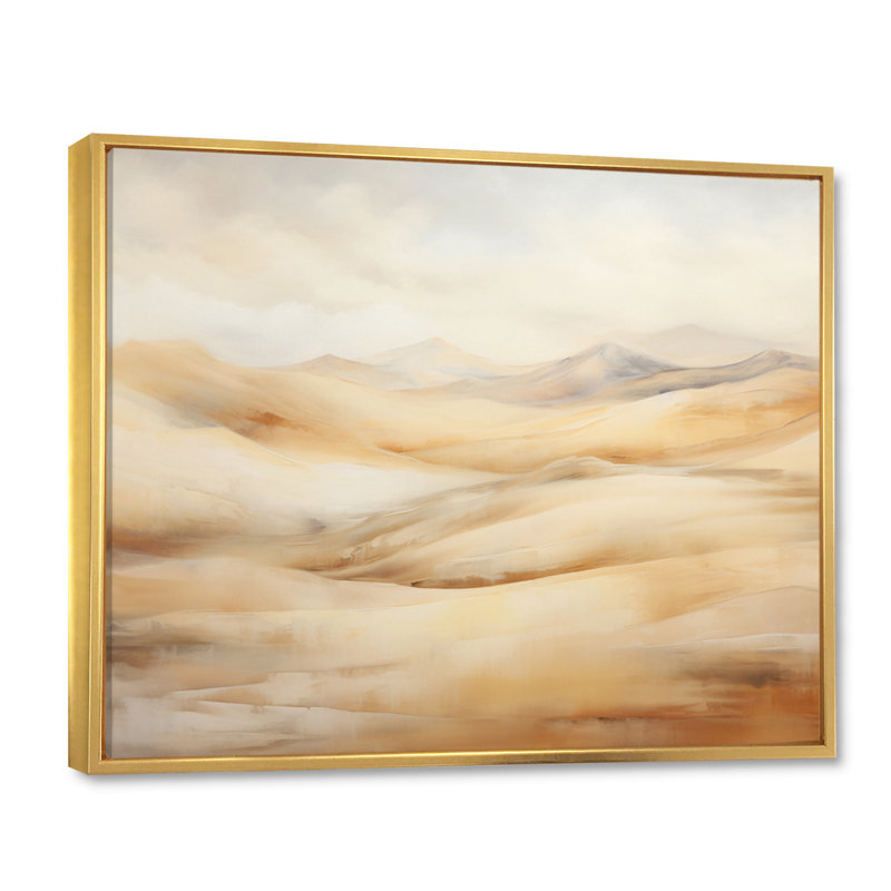 «Minimalisme désert Sands of Serenity II», reproduction sur toile, H 24 po x l 32 po x P 1 po, Cadre flottant doré