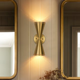 2 - Light Starry Hourglass Up And Down Cone Wall Light