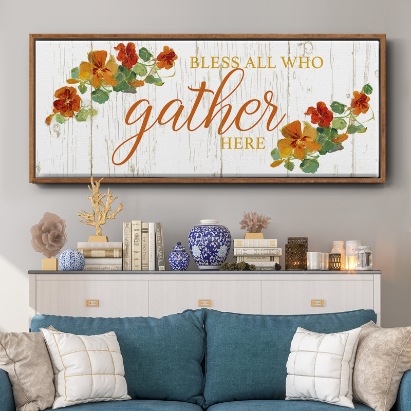 «Gather Here», toile encadrée, H 20 po x l 50 po
