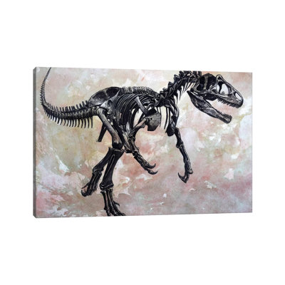 «Allosaurus Dinosaur Skeleton» par Harm Plat - peinture sur toile tendue