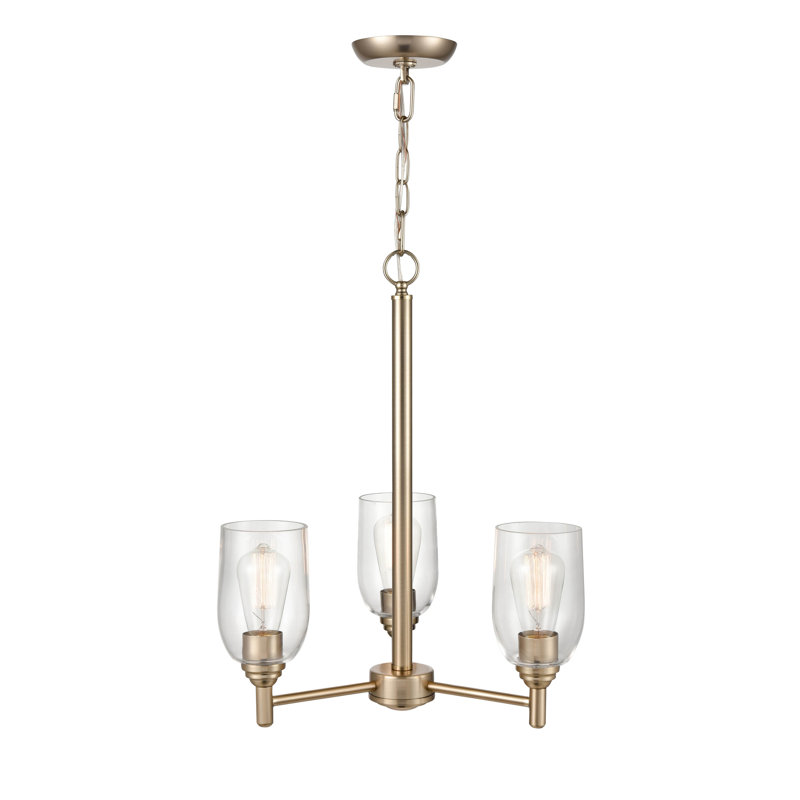 Lustre 3 lumières 18,75, Or moderne