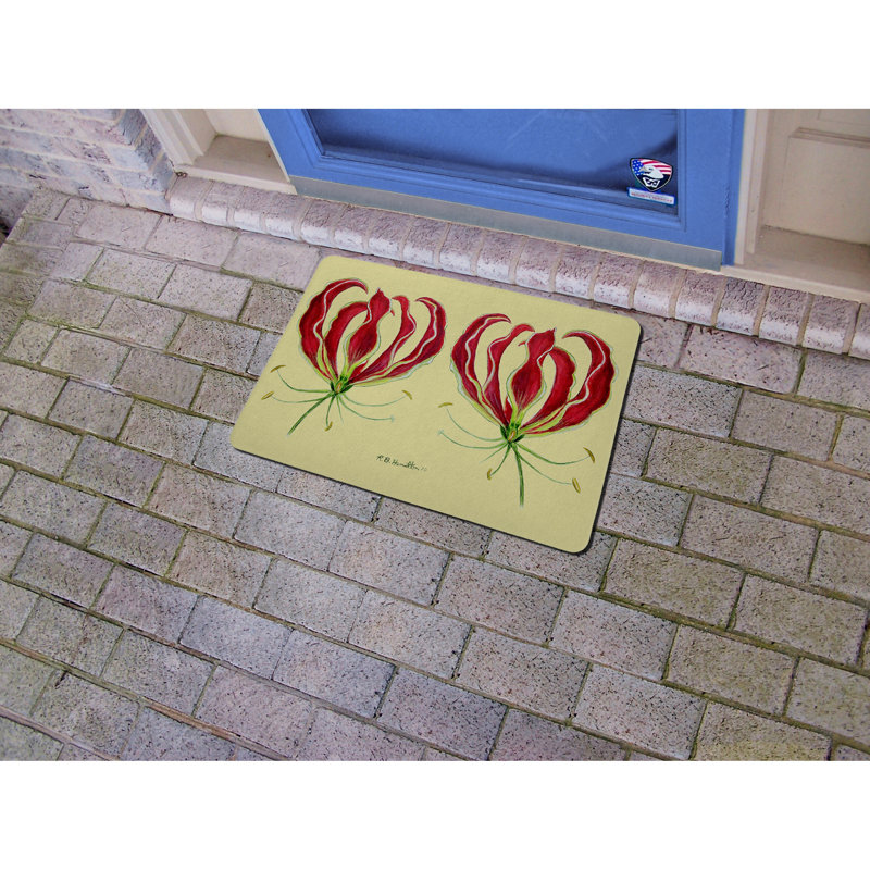 Tapis antidérapant Simonds Red Lily, Rectangulaire : 1 pi 6 po x 2 pi 2 po