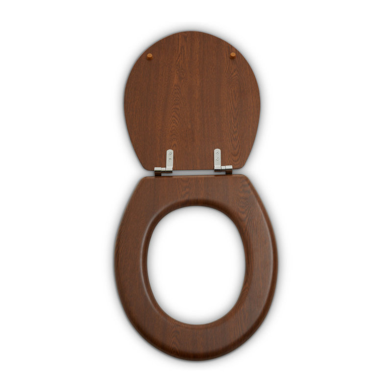 Rosanna Elongated Standard Toilet Seat, Dark Oak