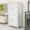 Elegant Bathroom Floor Storage Cabinet, Bathroom Storage Unit, Freestanding Cabinet With 4 Doors, Adjustable Shelves, Adaptable Shelves
