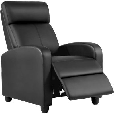 Fauteuil inclinable moderne pour le salon - Canapé inclinable avec soutien lombaire, dossier à oreilles ergonomique, repose-pieds relevable et revêtement en similicuir durable
