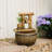 Large Garden Water Features Outdoor Fountains With LED Lights Pump 4 Tier Electric Cascading Waterfall Fountain for Patio, Backyard