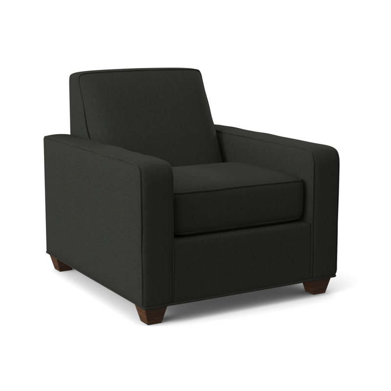 Avery Upholstered Armchair, Montana Walnut, Archetype Smoke