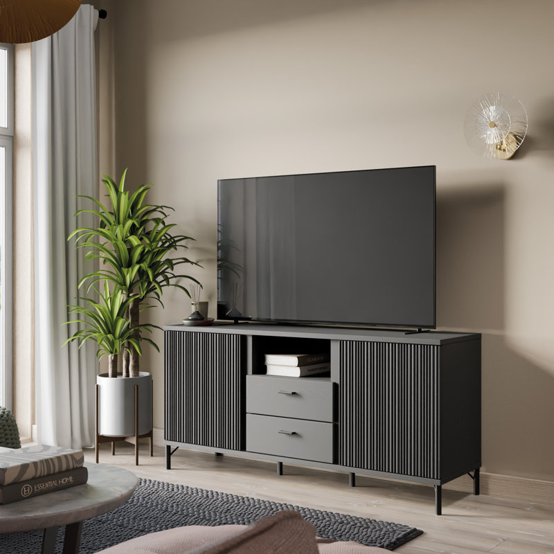 Unfinished TV Stand,  Black Graphite, 70cm H x 150cm L x 40cm W