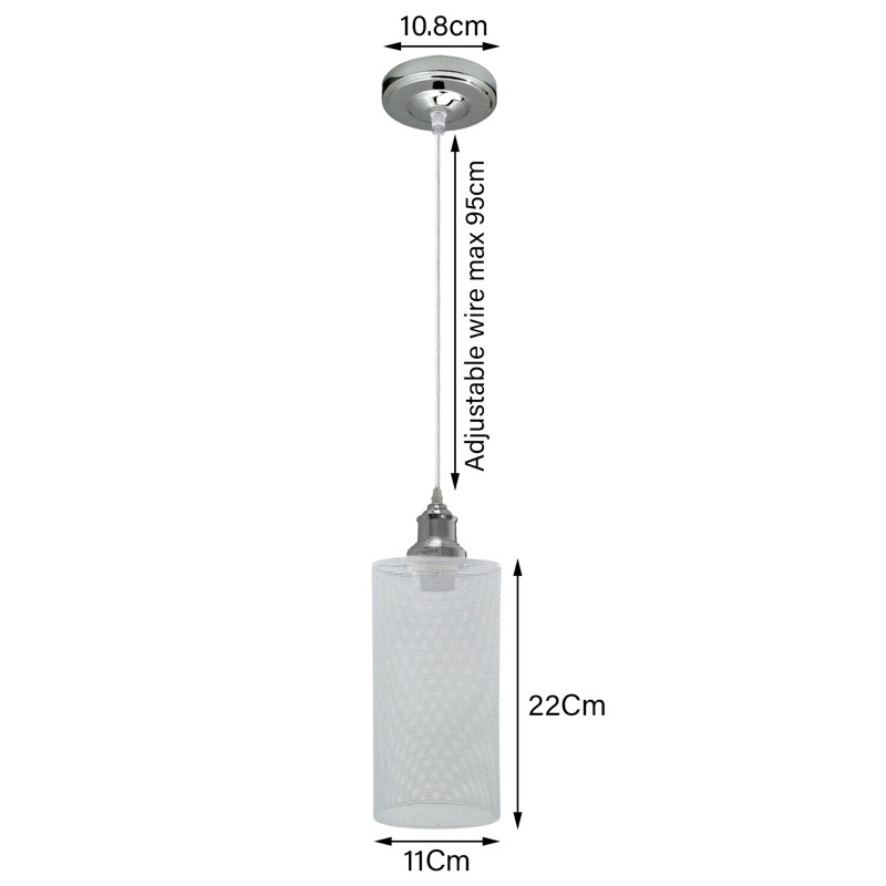 Elizabetha 1 - Light White Drum Pendant