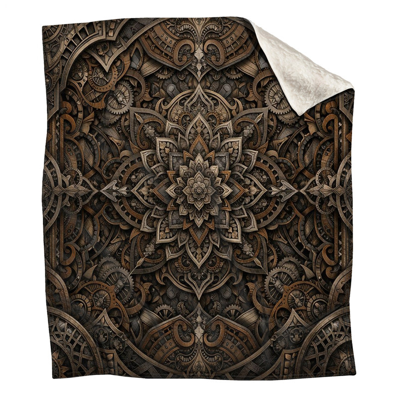 Couvertures de mandala complexes Steampunk, 60 po L x 80 po H