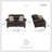 Daishun Traditional Breathable Faux Leather 2-Piece Living Room Set with Classic Roll Arms, Nailhead Trim & 4 Decorative Pillows