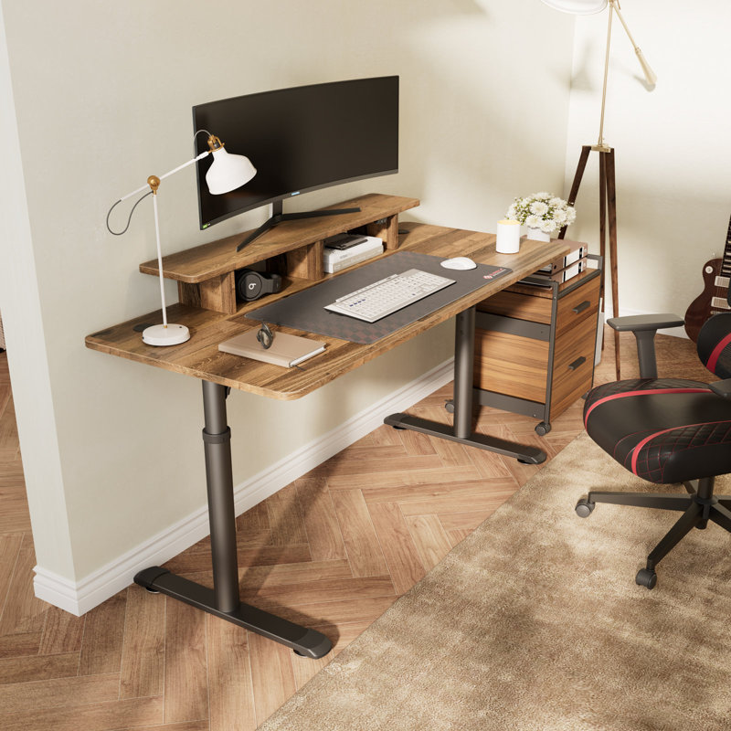 Kathreen 152.4Cm W Height Adjustable Rectangular Computer Desk