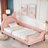 Upholstered Daybed With Carton Ears Shaped Headboard, Button Tufted Design And Copper Nail-236308460