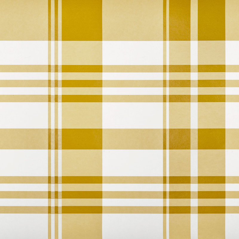 Dos Biarritz Plaid Wallpaper Double Roll, Mostaza