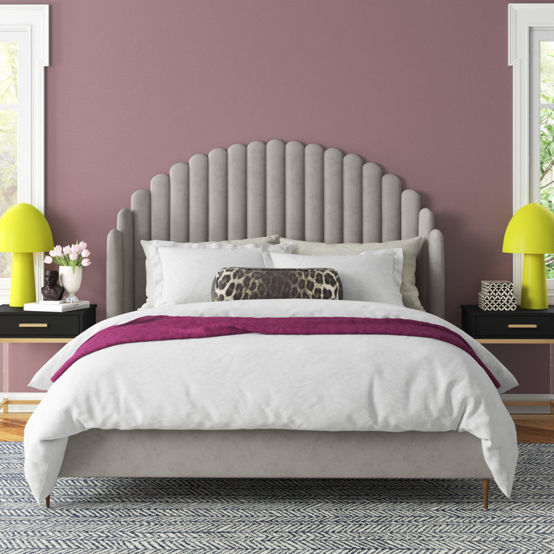 Alaina Upholstered Wingback Bed, King