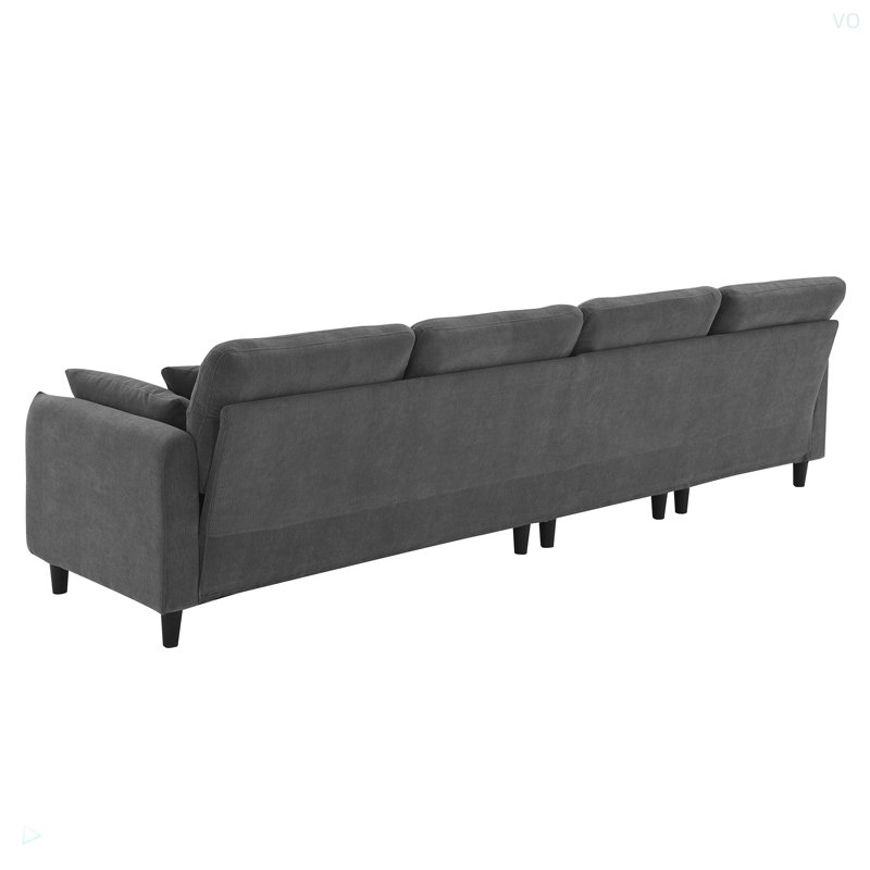 Canapé modulaire en L Cloud Chenille, Gris chenille