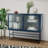 Sideboard Cabinet with 2 Fluted Glass Doors and Adjustable Shelf-733824199