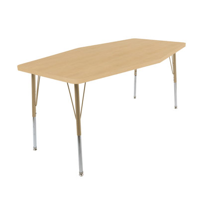 Table d'activité hexagonale 34 po x 60 po avec pieds coulissants standard réglables