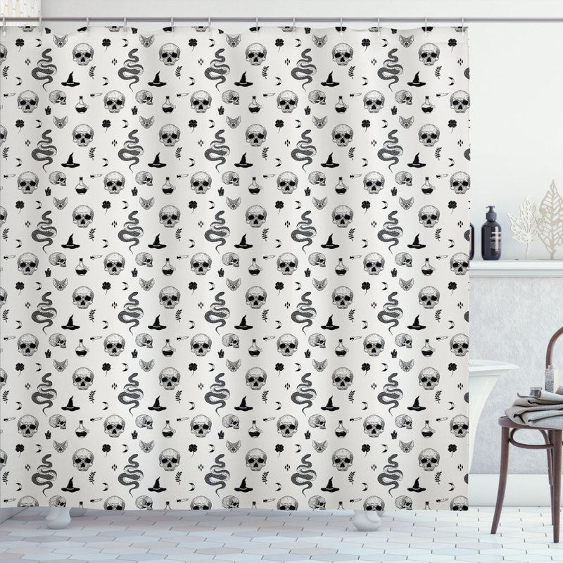 Shower Curtain with Hooks Included, 70" H x 69" W