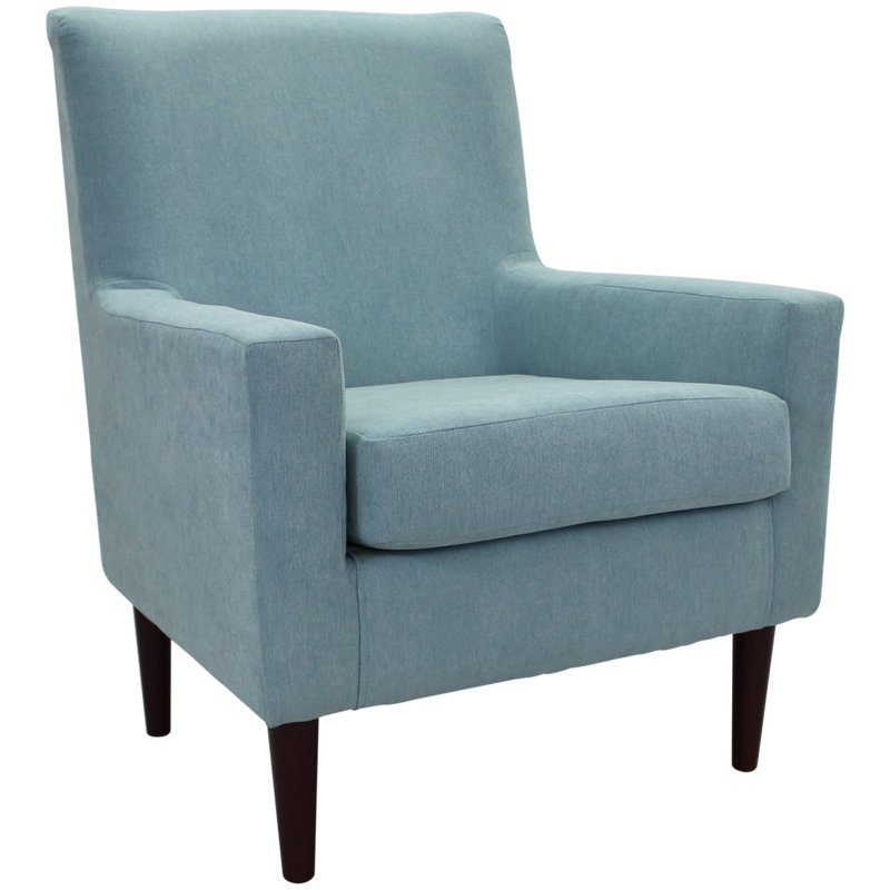 Donham Upholstered Accent Chair, Toulan Ice Blue Twill