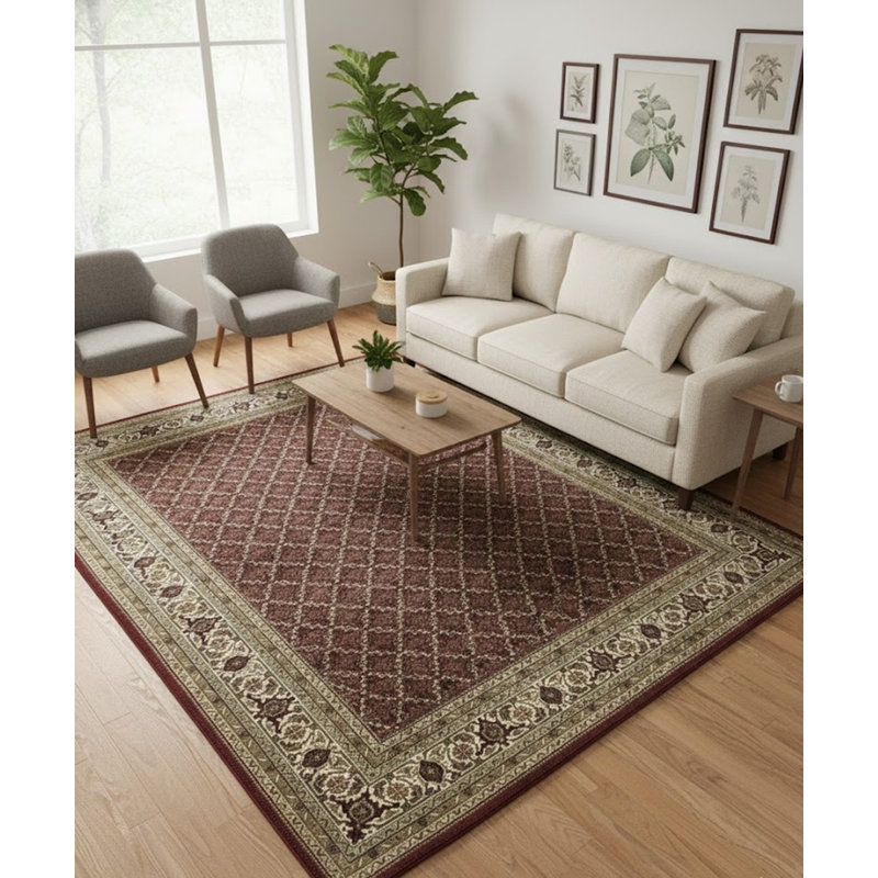 Tapis oriental brun en laine noué à la main Halimah