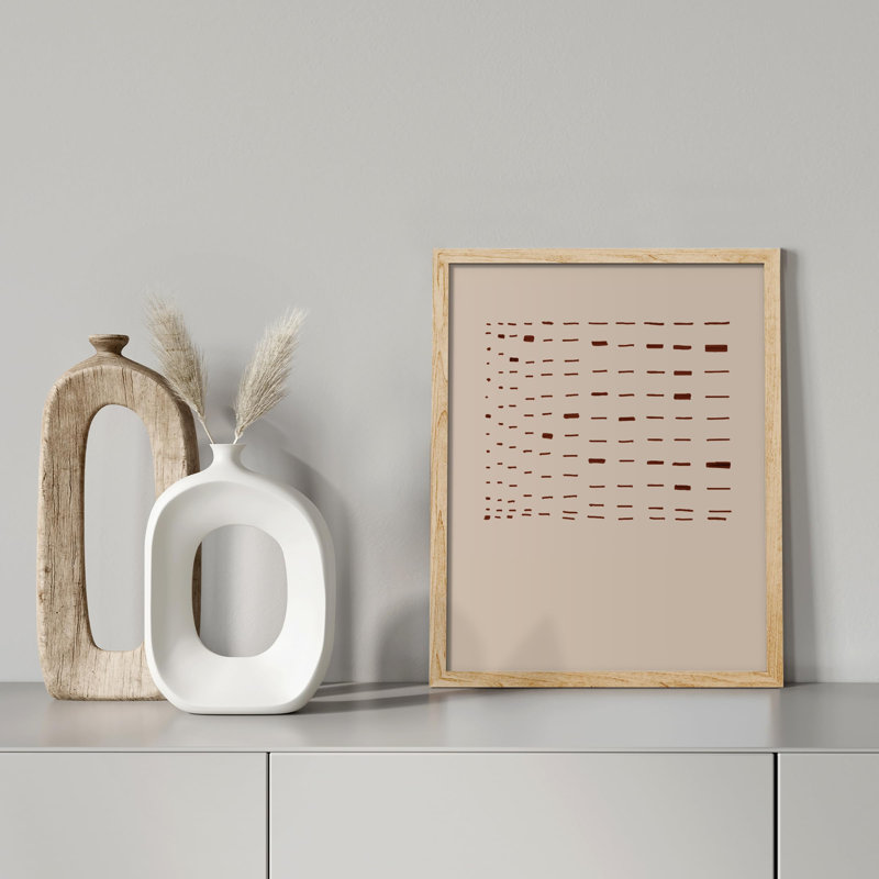«Brown Geometric Dot Abstract Classic» sur papier, Naturel, H 14 po x l 11 po