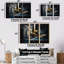 Minimal Tech Blue Gold Core - ensemble d'art mural géométrique-1134786854-1134786860