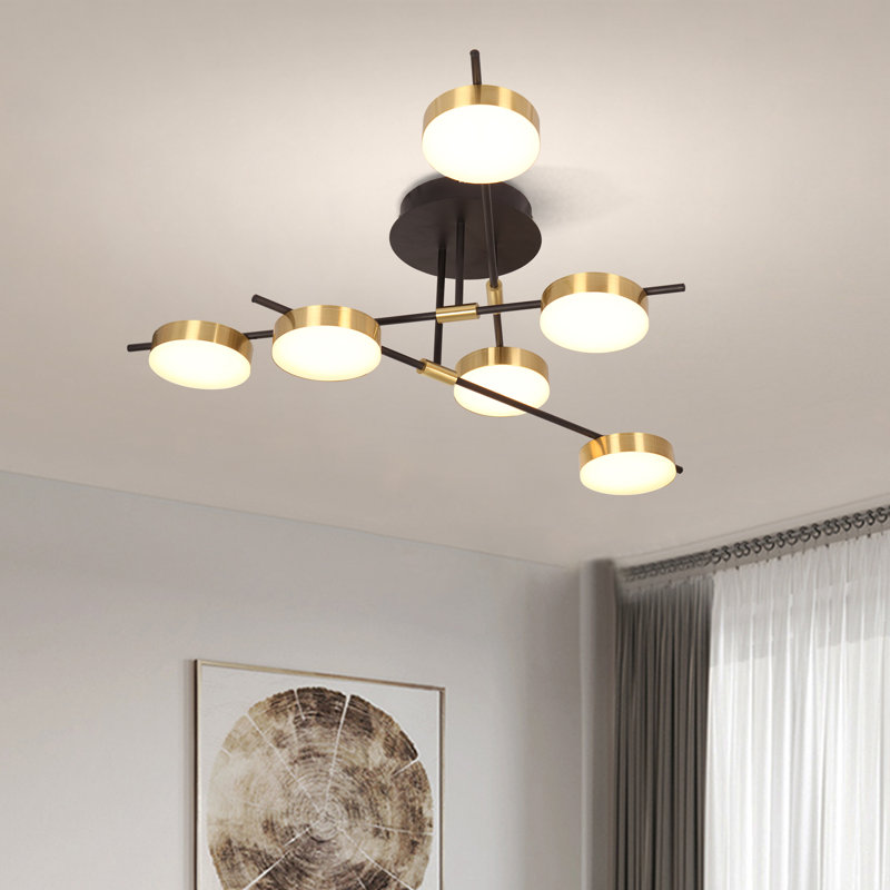 Grand lustre géométrique Spoutnik à 6 lumières DEL