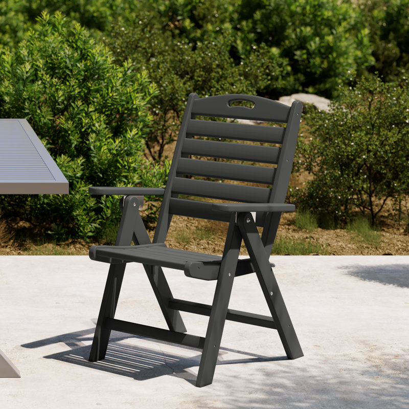 Laguna Patio Folding Highback Dining Chair, Gray