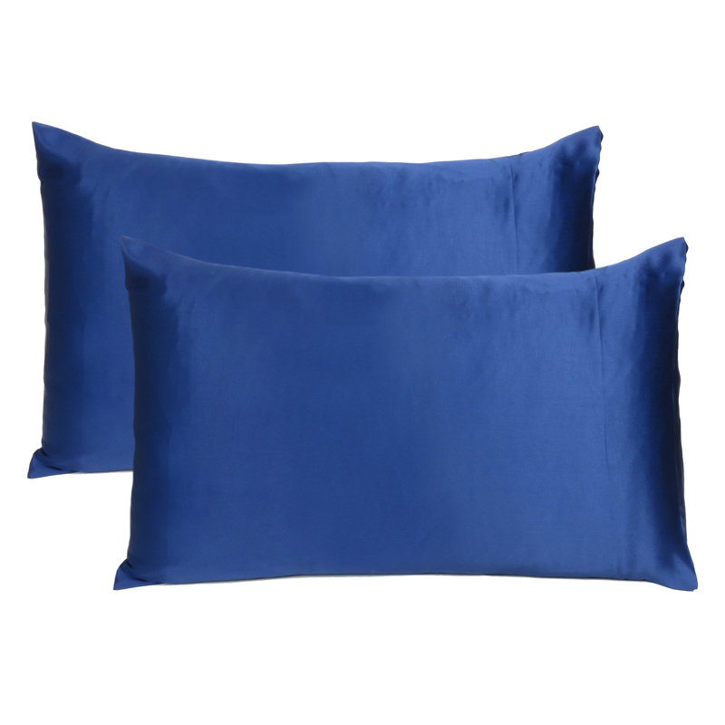 Taies d'oreiller en satin, Bleu marine, Grand