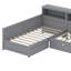 Lit plateforme en bois en L avec lit gigogne et tiroir-239497281