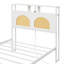 Cadre de lit simple avec tête de lit décorative, lumières à DEL, station de charge, aucune fissuration, éclairage blanc, 2 ports, rangement inférieur, assemblage rapide,