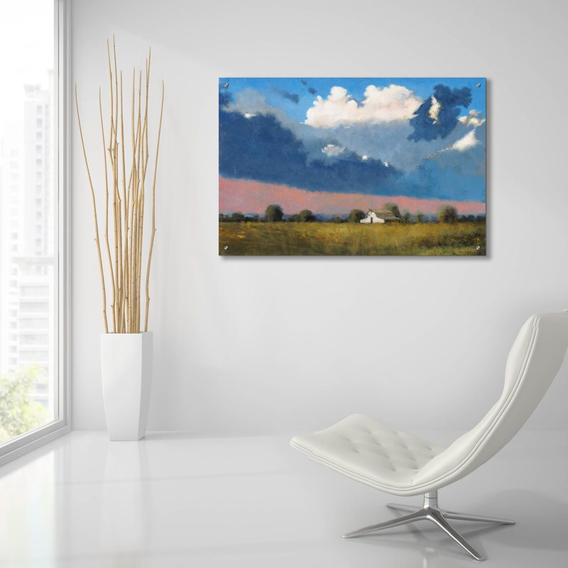 «Approche tempête» par Thomas Stotts, art mural en verre acrylique, H 24 po x l 36 po x P 0,2 po