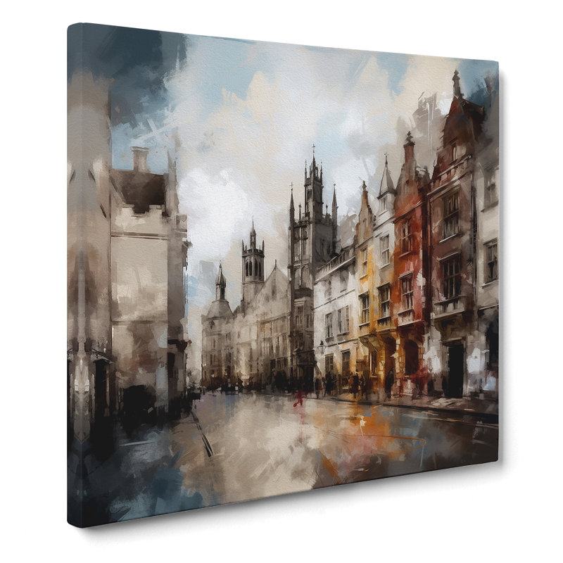 City Of Cambridge Gestural - No Frame Print, 50cm H x 50cm W x 3cm D