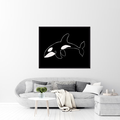 Silly Orca by Adam Mowery - Floater Frame Graphic Art on Canvas