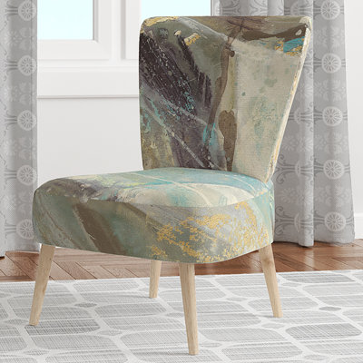 Chaise d'appoint en velours rembourrée à motif floral - Chaise d'appoint moderne à motif floral