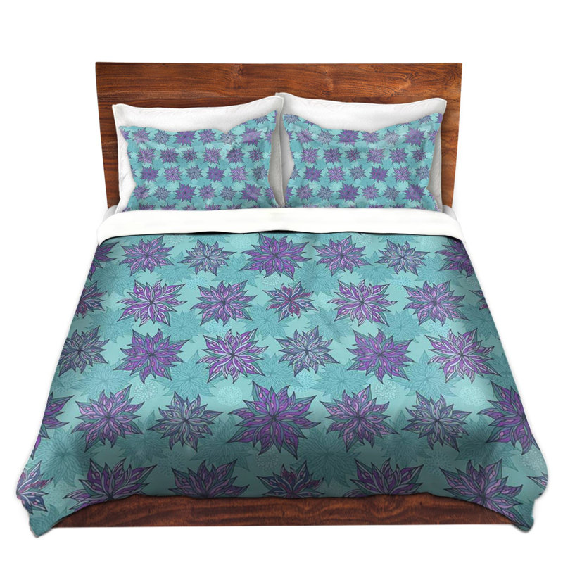 Ensemble de housse de couette fleurs décoratives i, 1 housse de couette grand + 2 taies standards