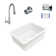 Ensemble d'évier de cuisine encastré en argile réfractaire blanche 23 po avec robinet Pfirst Eden