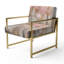 Chaise d'appoint décorative Minimalisme rose et forêt dorée-1885502070
