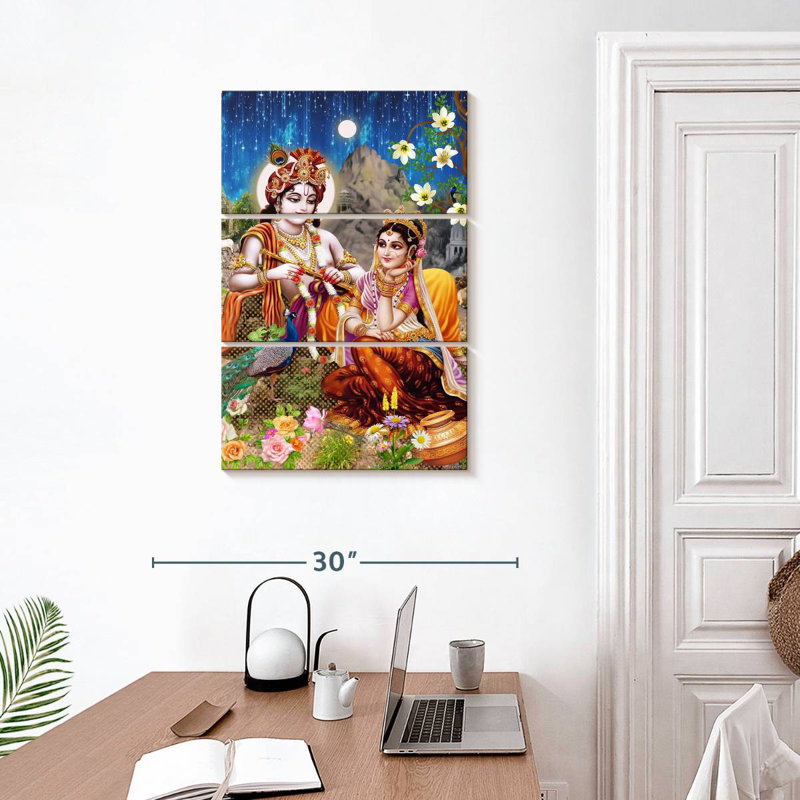 Adella adore Radha et Krishna, H 32 po x l 20 po