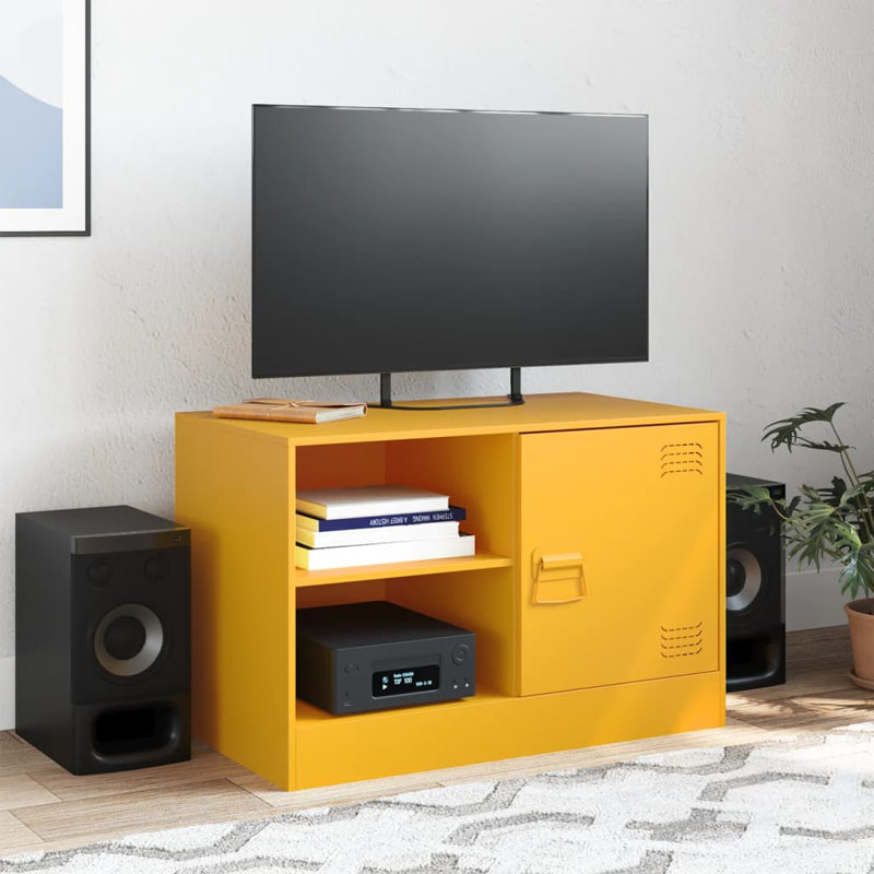 Anudhya Unfinished TV Stand for TVs up to 24", Mustard