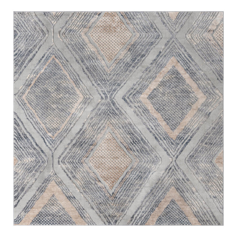 Abstract Indoor Rug, Square 7'10"