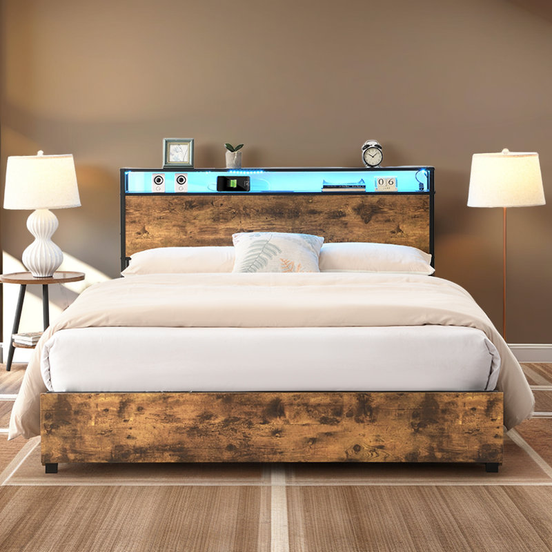 Lit plateforme avec rangement Retro Stable, Double