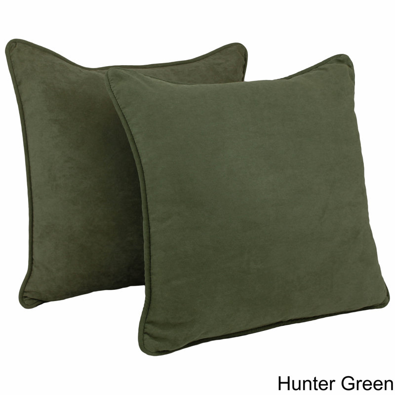 Housse et insert de coussin en microsuède jacquard carré, Vert forêt